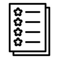 Star points checklist icon, outline style vector