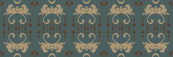 tela ikkat o ikat batik textil patrón sin costuras diseño vectorial digital para imprimir saree kurti borneo borde de tela símbolos de pincel diseñador de muestras vector