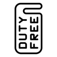 Duty free door tag icon, outline style vector