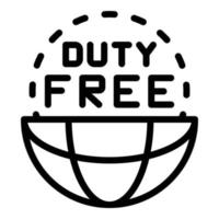 Global duty free icon, outline style vector