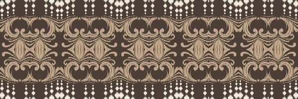 Ikat border tribal cross Seamless Pattern. Ethnic Geometric Batik Ikkat Digital vector textile Design for Prints Fabric saree Mughal brush symbol Swaths texture Kurti Kurtis Kurtas