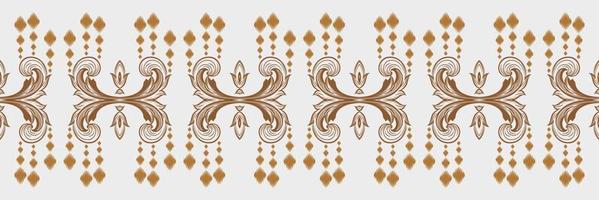 ikat chevron batik textil patrón sin costuras diseño vectorial digital para imprimir saree kurti borneo borde de tela símbolos de pincel muestras con estilo vector