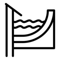 Water in gutter icon, outline style vector