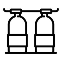 Oxygen tanks icon, outline style vector