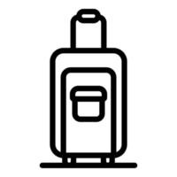 icono de bolsa de viaje con ruedas, estilo de esquema vector