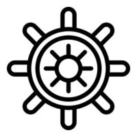 icono de volante de barco, estilo de contorno vector