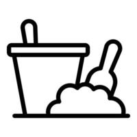 Sand shovel bucket icon, outline style vector