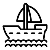 Sailboat icon, outline style vector