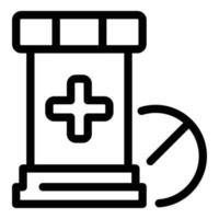 icono de tarro de pastillas médicas, estilo de contorno vector