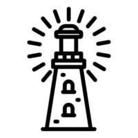 Lighthouse icon, outline style vector