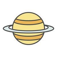 Saturn planet icon color outline vector