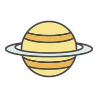 Saturn planet icon color outline vector