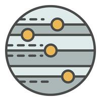 Space planet icon color outline vector