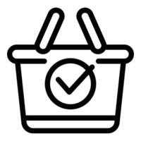 Purchase basket icon, outline style vector