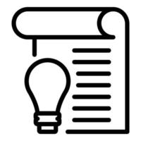 Light bulb idea report icon, outline style vector