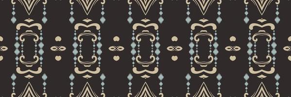 Ikkat or ikat print batik textile seamless pattern digital vector design for Print saree Kurti Borneo Fabric border brush symbols swatches designer