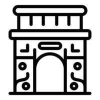 icono del arco triunfal de París, estilo de esquema vector