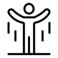 Man gravity jump icon, outline style vector