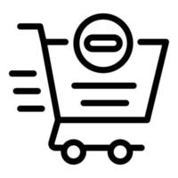 Fast restriction shop cart icon, outline style vector