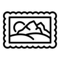 French landscape picture icon, outline style vector