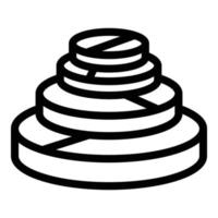 icono de torre de pastillas, estilo de esquema vector