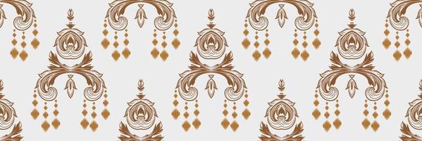 bordado escandinavo de damasco ikat, chevron tribal de patrones sin fisuras ikat, motivo vectorial textil digital diseño asiático arte antiguo para estampados tela saree mughal franjas textura kurti kurtis kurtas vector