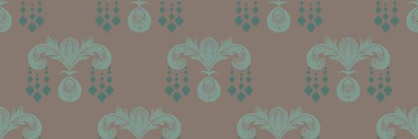 bordado escandinavo de damasco ikat, patrón sin costuras ikat tribal azteca, estilo antiguo textil digital diseño asiático arte antiguo para estampados tela saree mughal franjas textura kurti kurtis kurtas vector