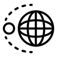 Earth moon gravity icon, outline style vector