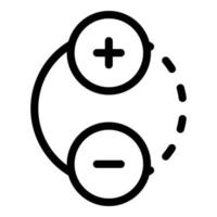 Plus minus gravity icon, outline style vector