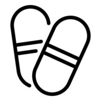 Dose capsule icon, outline style vector