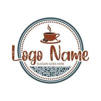 Coffee shop logo design template. Retro emblem coffee shop with mosaic texture. Vector art. vector illustration.