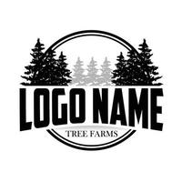 Pine Tree Logo Design Template Vector Illustration on white background