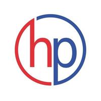 vector de plantilla de logotipo de círculo inicial hp aislado sobre fondo blanco