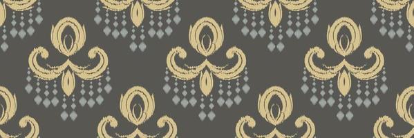 Ikat Damask Scandinavian embroidery, ikat seamless pattern tribal background, Asian design Digital textile Asian Design ancient art for Prints Fabric saree Mughal Swaths texture Kurti Kurtis Kurtas vector
