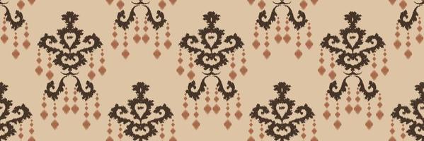 bordado escandinavo de damasco ikat, patrón sin costuras ikat tribal africano, diseño asiático textil digital diseño asiático arte antiguo para estampados tela saree mughal franjas textura kurti kurtis kurtas vector