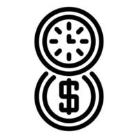 Time is money icon, outline style vector