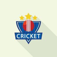 Gold star cricket logo, flat style vector