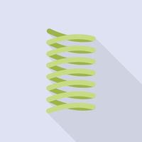 Green spring coil icon, flat style vector