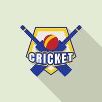 Cricket bat logo, flat style vector