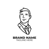 logotipo de hombre de negocios, ilustración de silueta de hombre de negocios vector