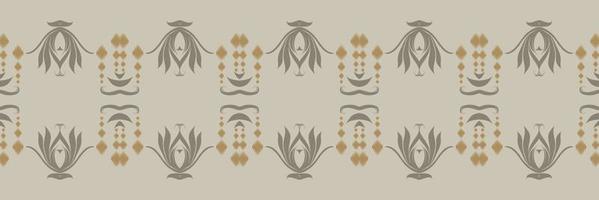 motivo ikat damasco batik textil patrón sin costuras diseño vectorial digital para imprimir sari kurti borde de tela símbolos de pincel muestras de algodón vector