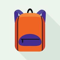 icono de mochila escolar, tipo plano vector