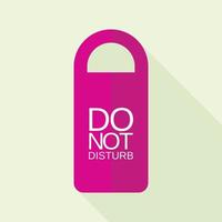 Pink dont disturb tag icon, flat style vector