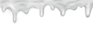 White dripping caramel, pattern on white background - Vector