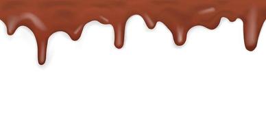 Dark dripping caramel, pattern on white background - Vector