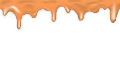 Flowing caramel, on white background template - Vector
