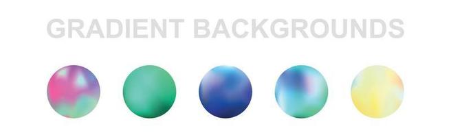 Set of 5 different gradient texture backgrounds - Vector