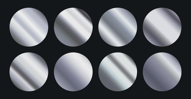 Set of 8 pcs. steel backgrounds texture - Vector