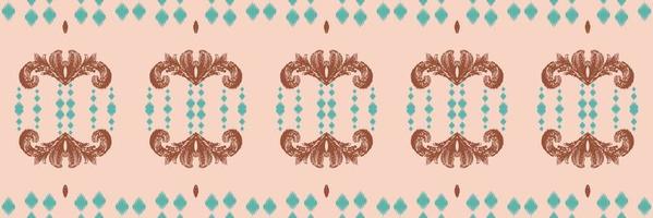 Ikat border tribal backgrounds Seamless Pattern. Ethnic Geometric Batik Ikkat Digital vector textile Design for Prints Fabric saree Mughal brush symbol Swaths texture Kurti Kurtis Kurtas