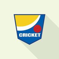 Cricket emblem logo, flat style vector